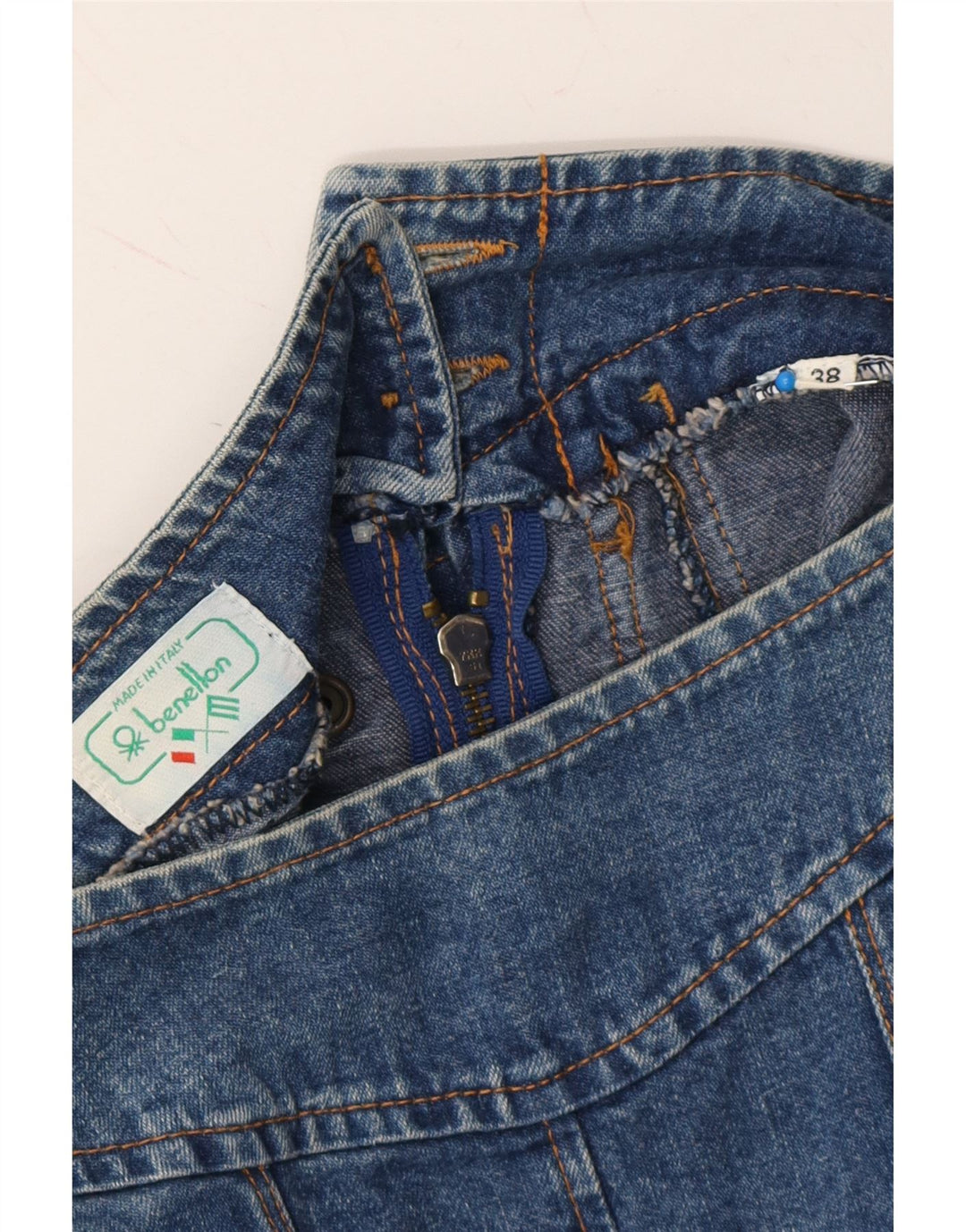 BENETTON Womens Denim Skirt IT 38 XS W26  Blue Vintage Benetton and Second-Hand Benetton from Messina Hembry 