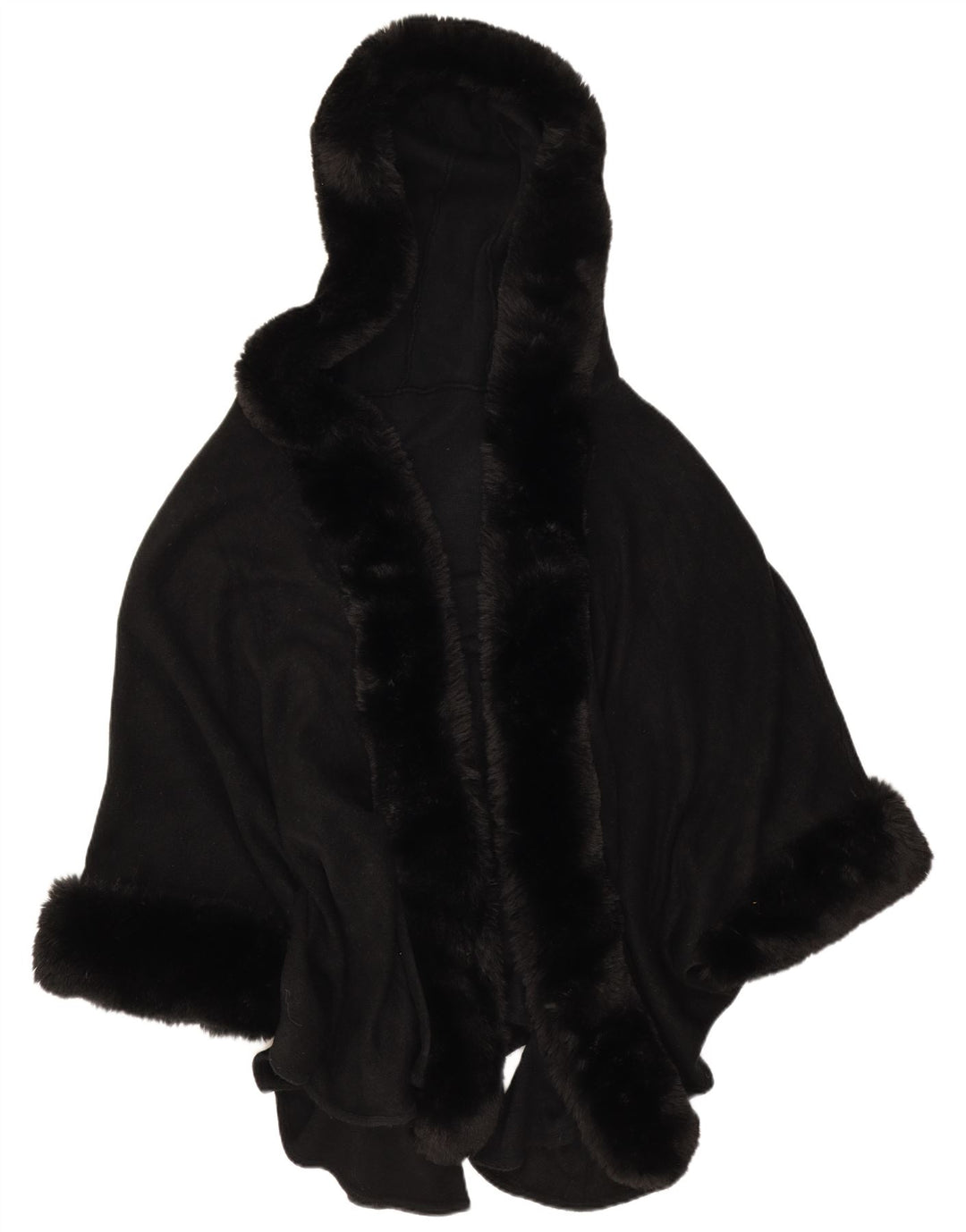 Vintage poncho frakke med åben hætte til kvinder One Size Sort