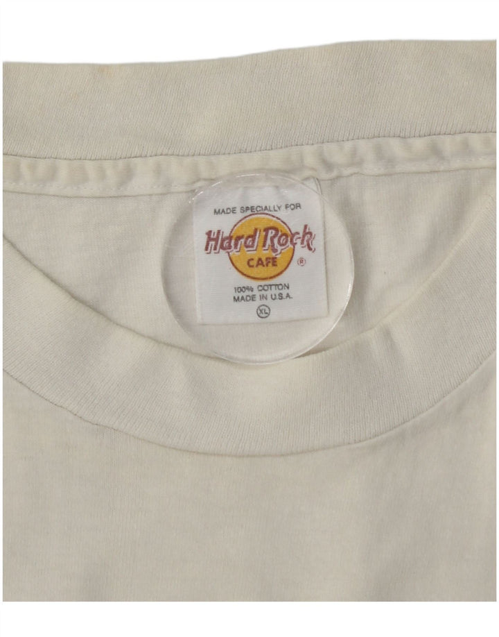 HARD ROCK CAFE Herre San Francisco Grafisk T-Shirt Top XL Hvid Bomuld