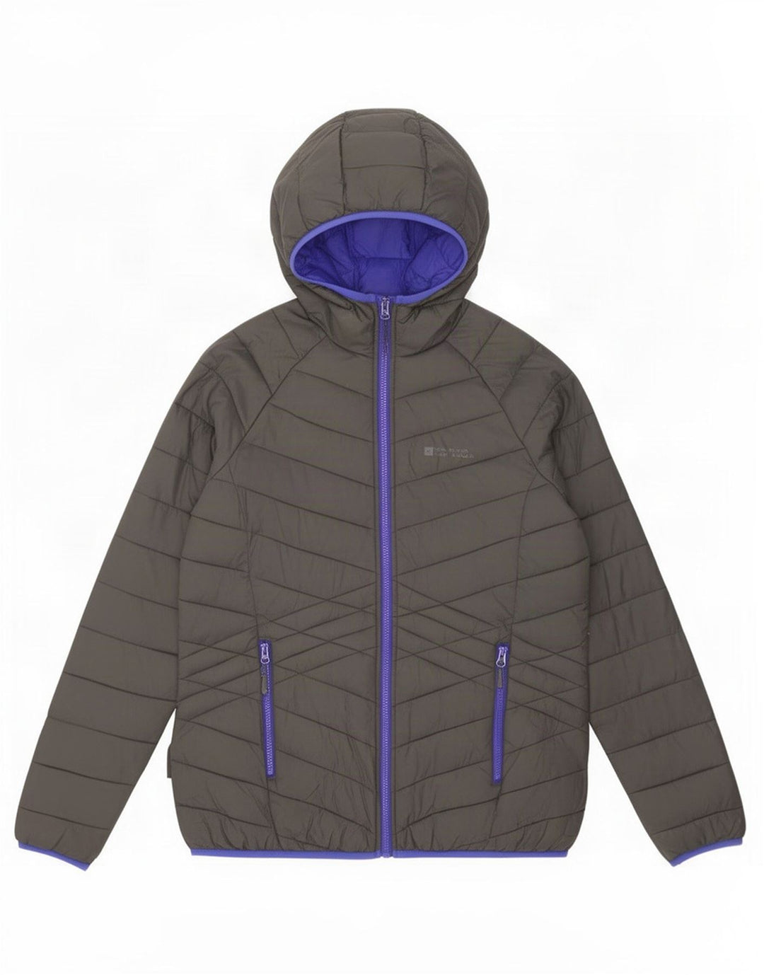 Mountain Warehouse Dame Hætte Polstret Jakke UK 16 Stor Grå Nylon