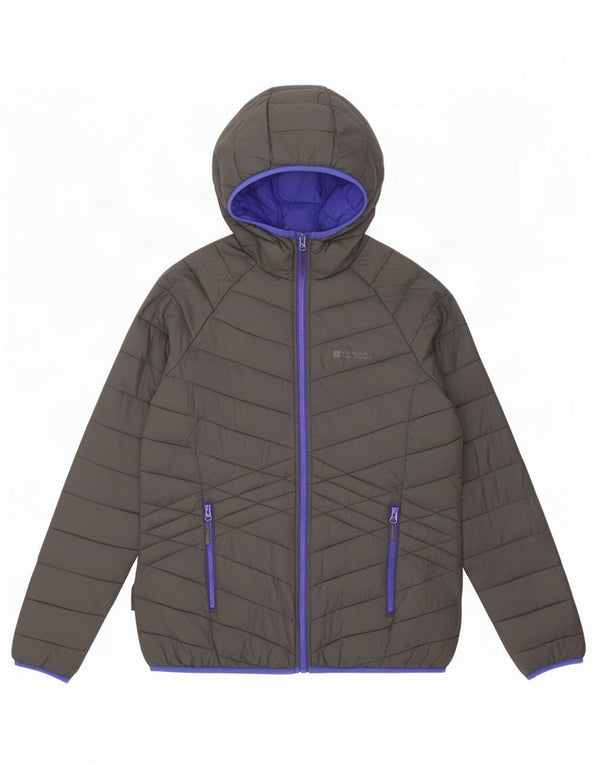 Mountain Warehouse Dame Hætte Polstret Jakke UK 16 Stor Grå Nylon