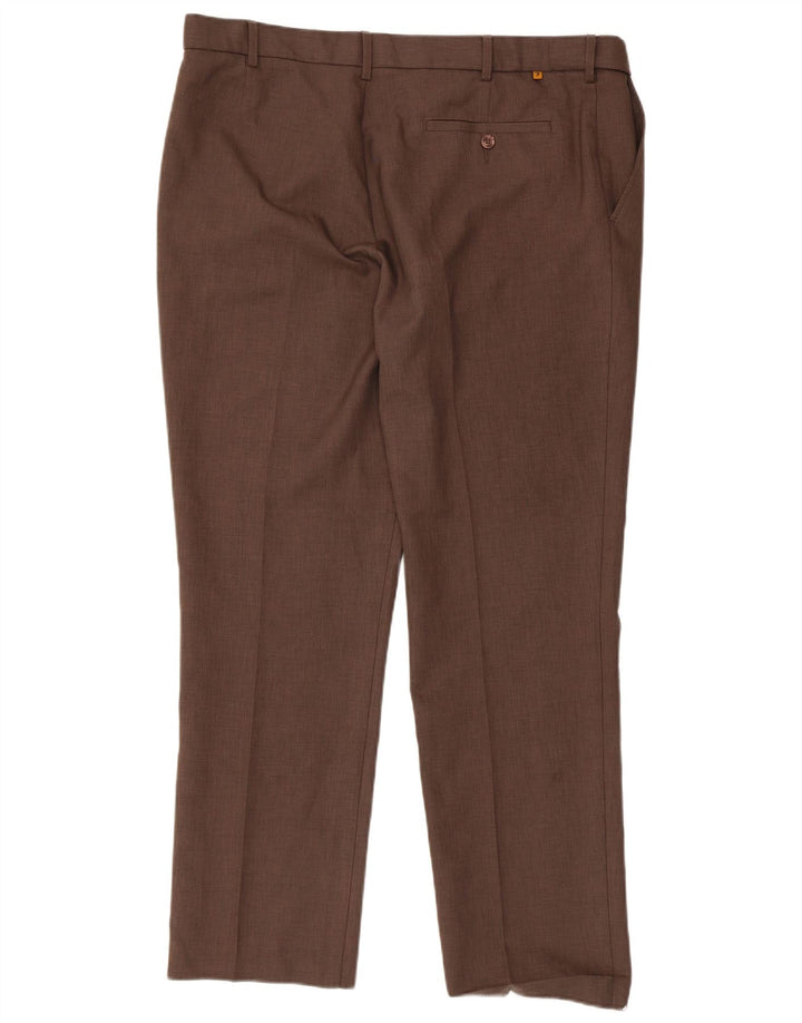 Farah Lige Chinobukser til mænd W40 L31 Brun polyester
