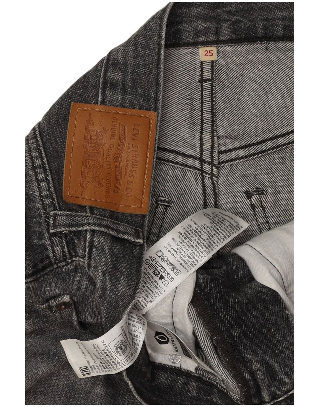 LEVI'S Dame Denim Nederdel W25 XS Grå Bomuld