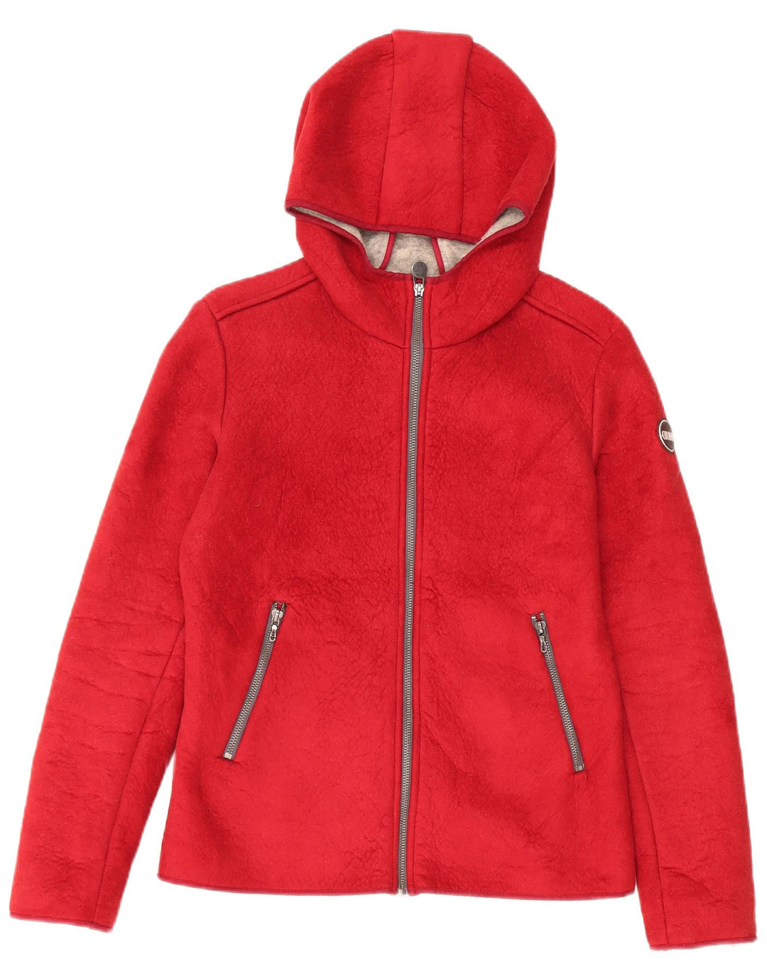 Colmar Dame Hætte Oversized Fleecejakke IT 42 Lille Rød Polyester