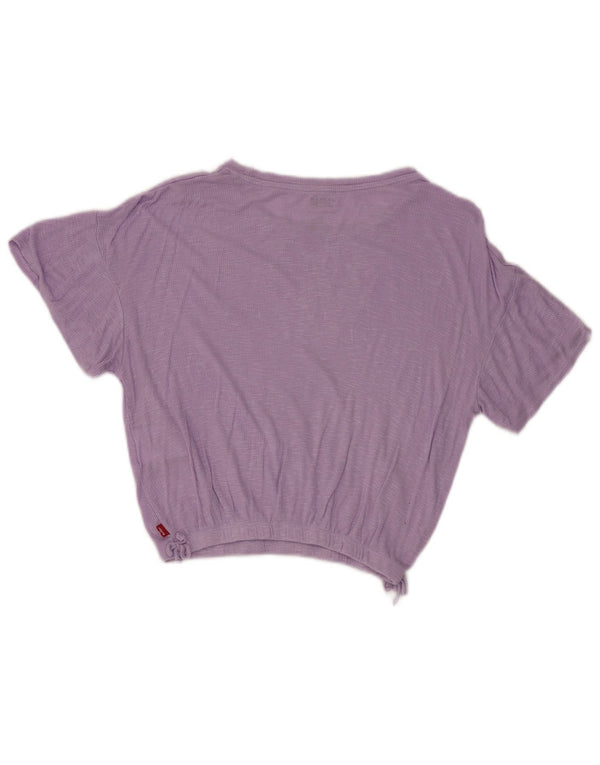 Levi's Girls Crop grafisk T-shirt top 11-12 år Lilla blomster sommerfugl