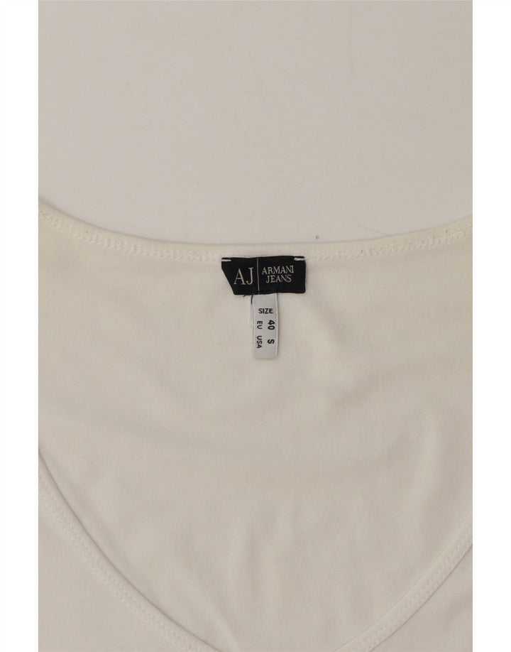 Armani Jeans T-Shirt Top EU 40 Medium Hvid