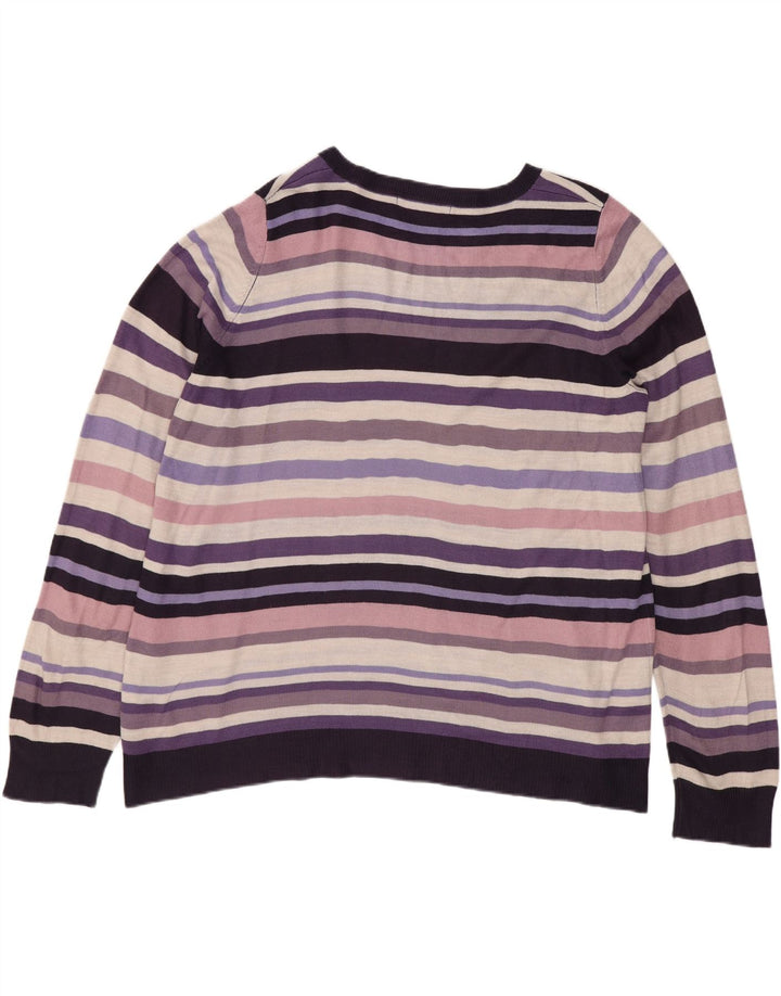 Marks & Spencer Dame Boat Neck Jumper Sweater UK 16 Large Multicolor