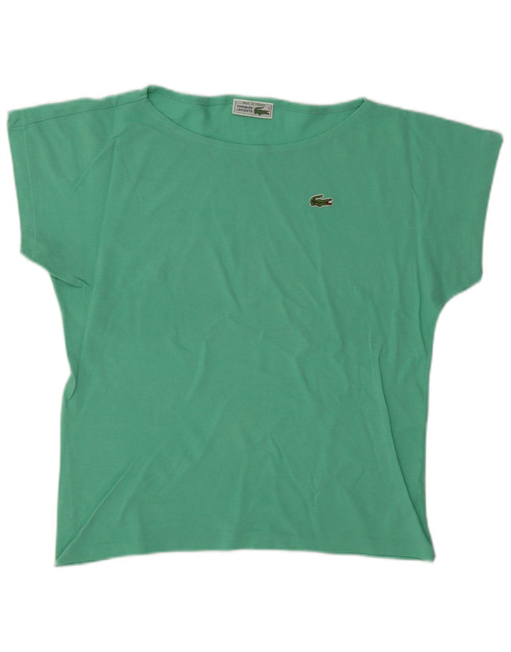 LACOSTE T-shirt top til kvinder størrelse 40 Medium turkis bomuld