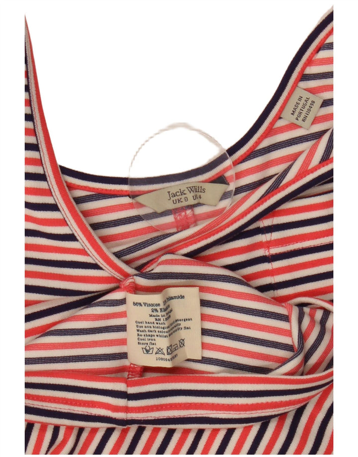 JACK WILLS Dame Ærmeløs Skede Kjole UK 8 Lille Flerfarvet