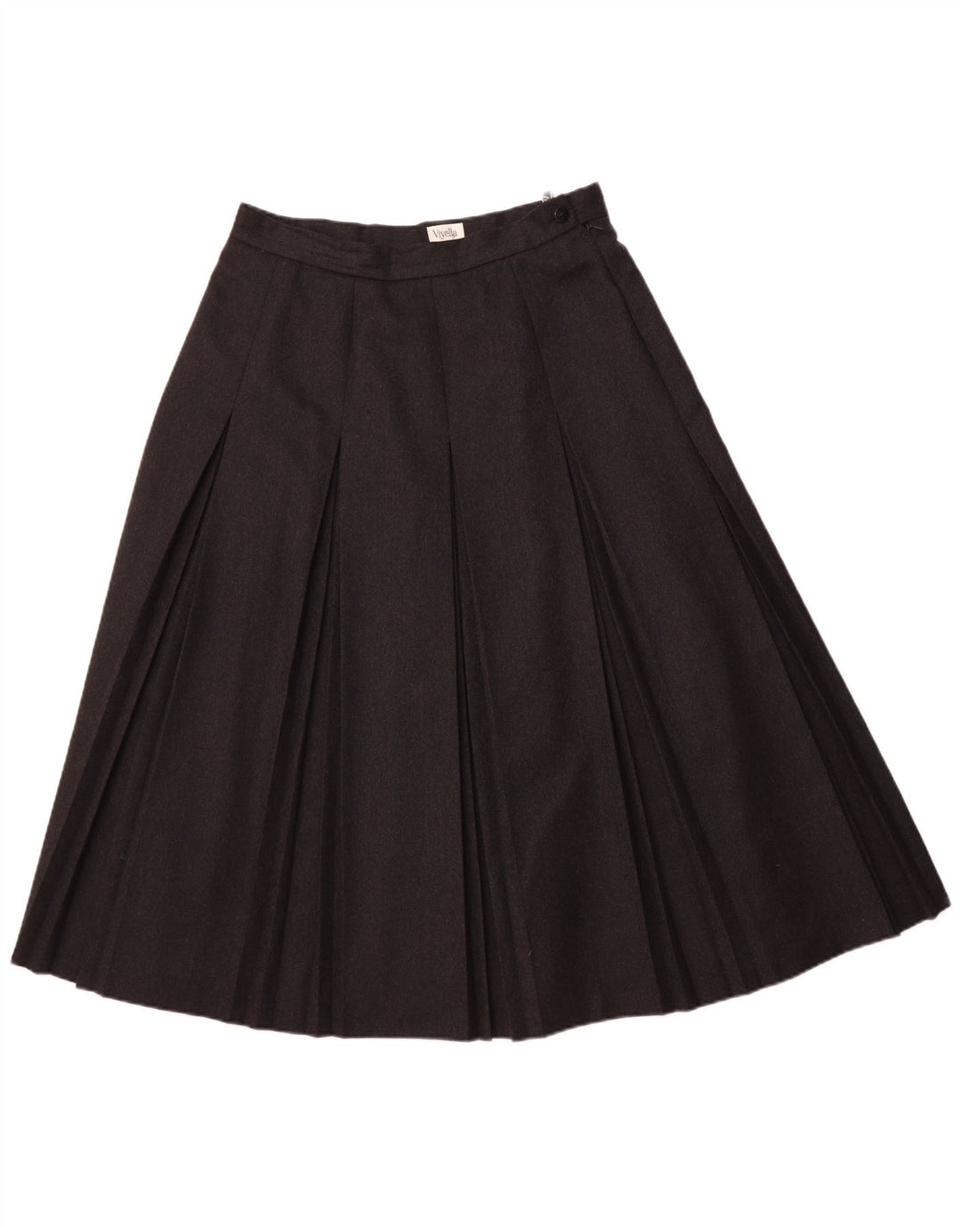 VIYELLA Plisseret nederdel til kvinder UK 16 Large W32 Grey New Wool
