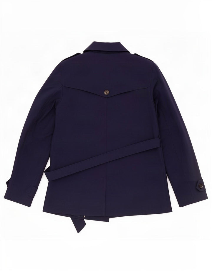 Marks & Spencer Trench Coat til kvinder UK 12 Medium Navy Blue Polyester