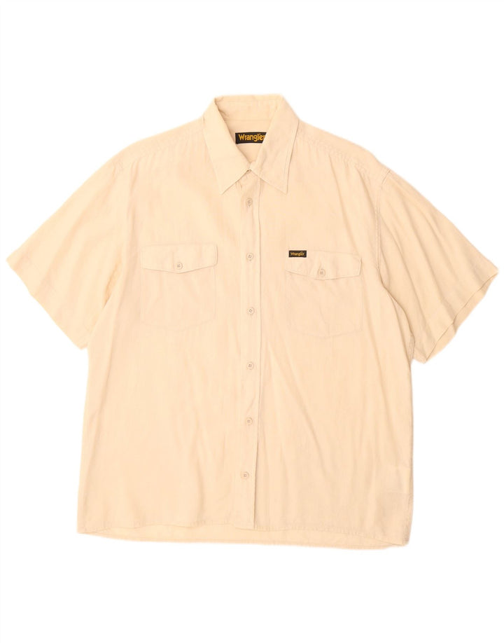 Wrangler Kortærmet Herreskjorte Medium Beige Linned