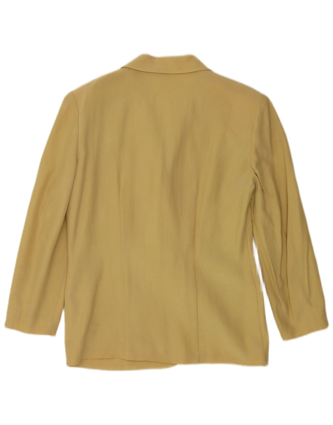 Vintage dame 3/4 ærmet blazerjakke IT 42 Medium Yellow Wool