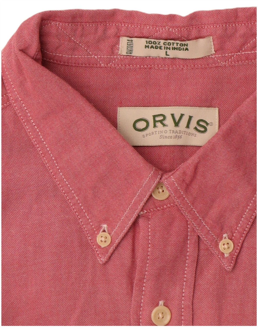 ORVIS Herre Loose Fit skjorte Stor rød bomuld