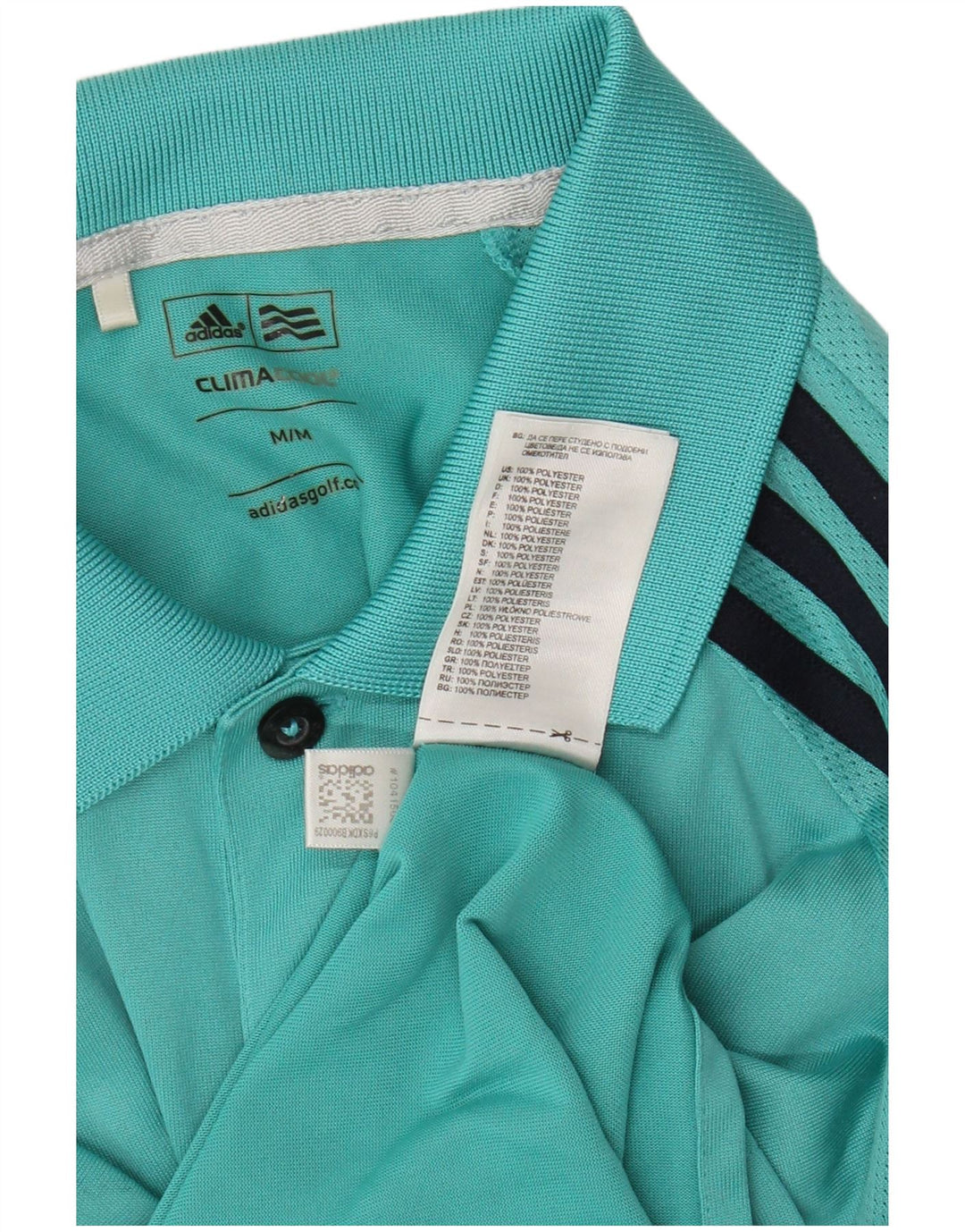 Adidas Herre Climacool Polo Shirt Medium Turkis Polyester