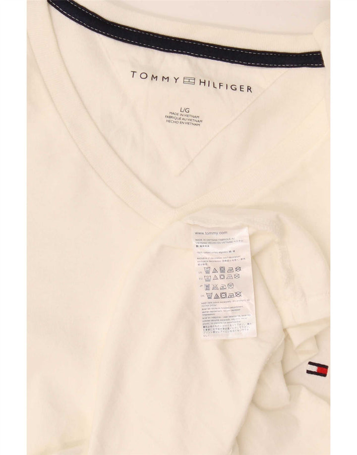 Tommy Hilfiger Herre T-Shirt Top Stor Hvid Bomuld