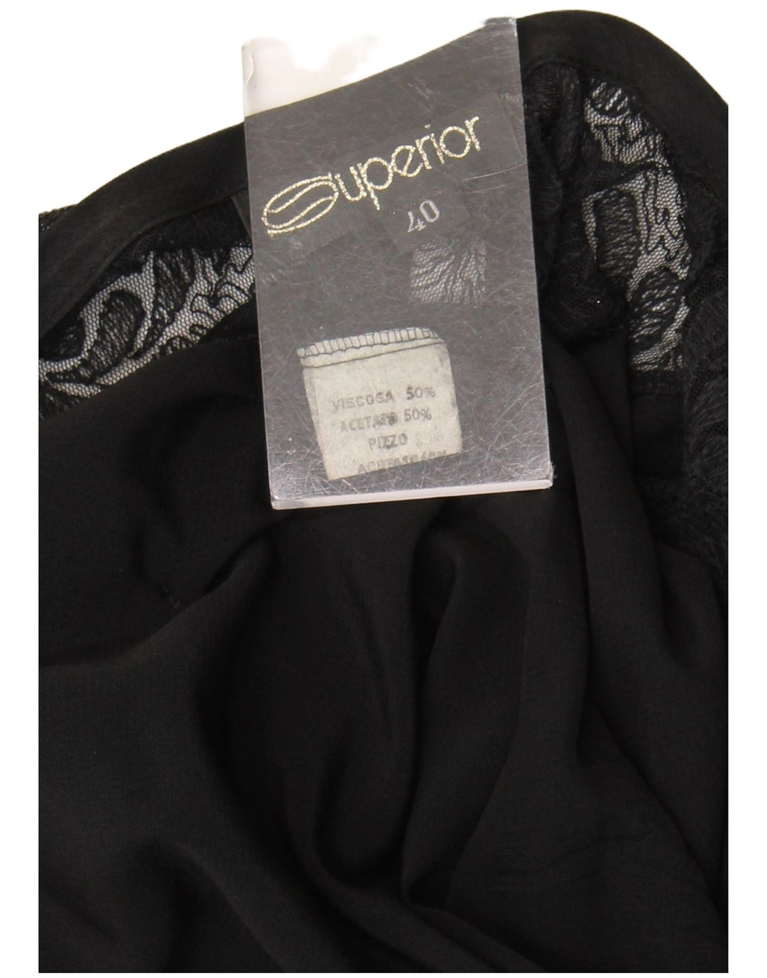 Superior Dame Langærmet Bluse Top EU 40 Medium Sort Viscose