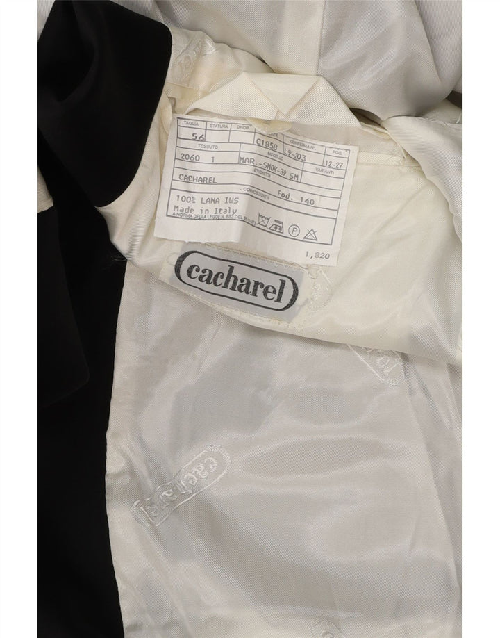 Cacharel Herre 1 Knap Blazer Jakke IT 56 3XL Sort Uld