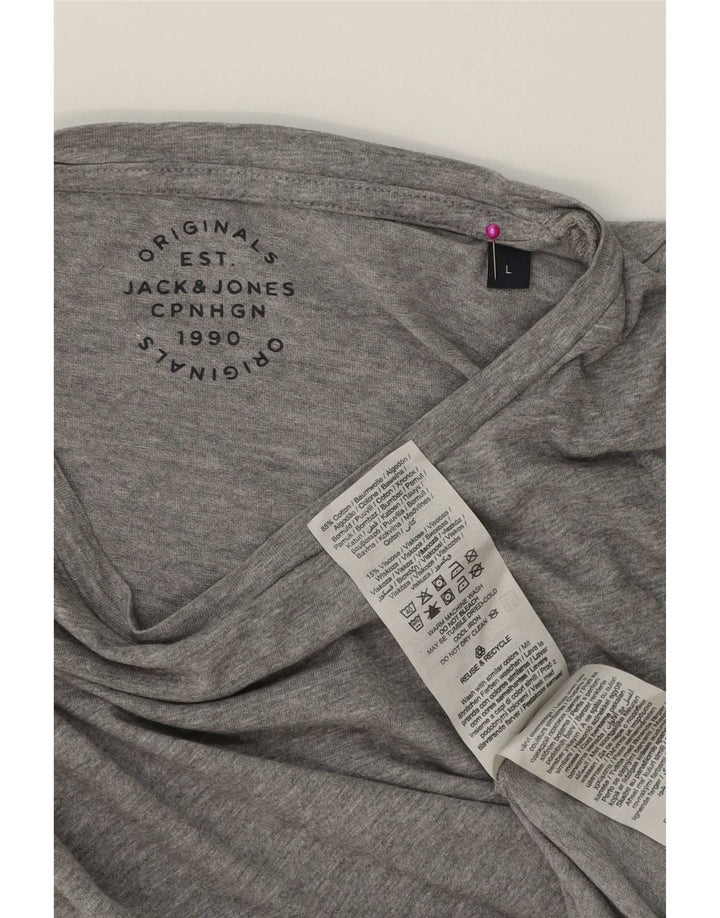 Jack & Jones Herre T-Shirt Top Stor Grå Flecked Bomuld