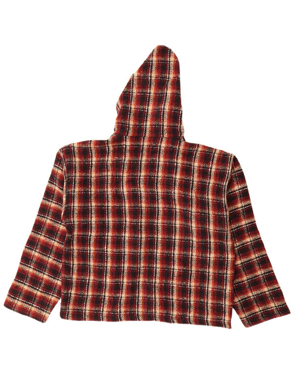 Earth Ragz Herre hættetrøje Jumper Medium Rød Ternet Polyester Hippie