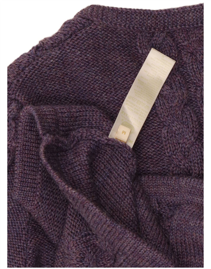 Vintage dame cardigan sweater UK 12 Medium Lilla Uld