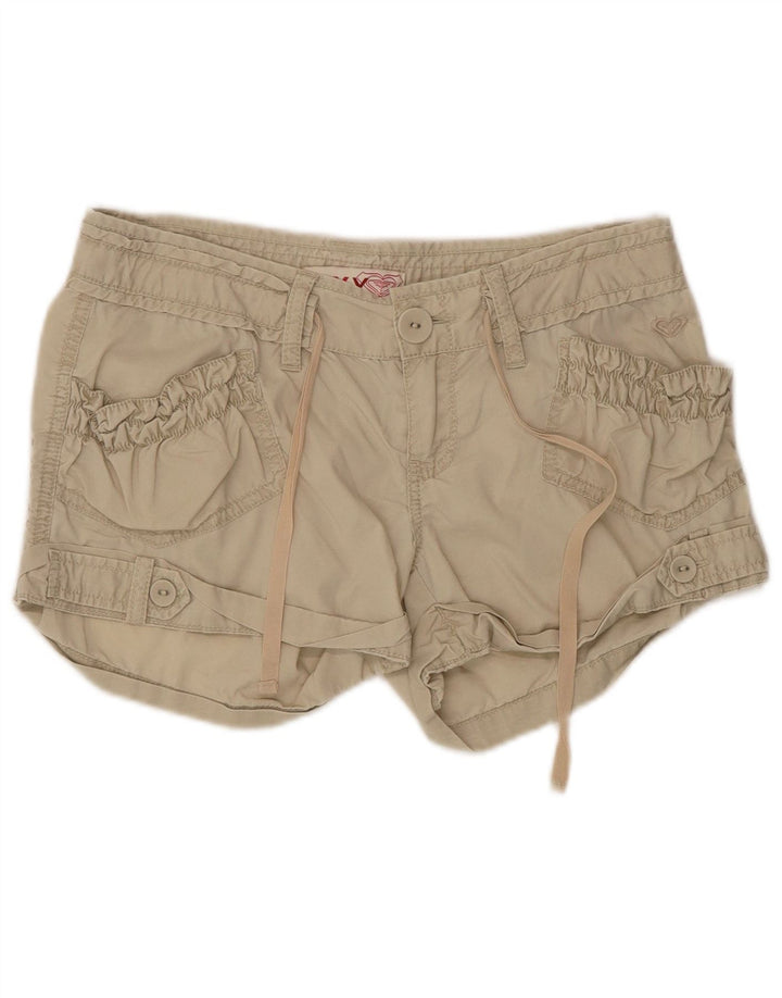 Roxy Womens Hot Pants UK 8 Small W32 Beige Bomuld