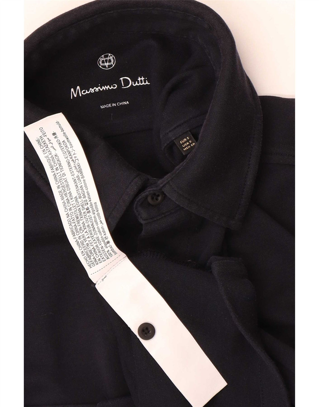 Massimo Dutti Herre kortærmet skjorte lille sort bomuld