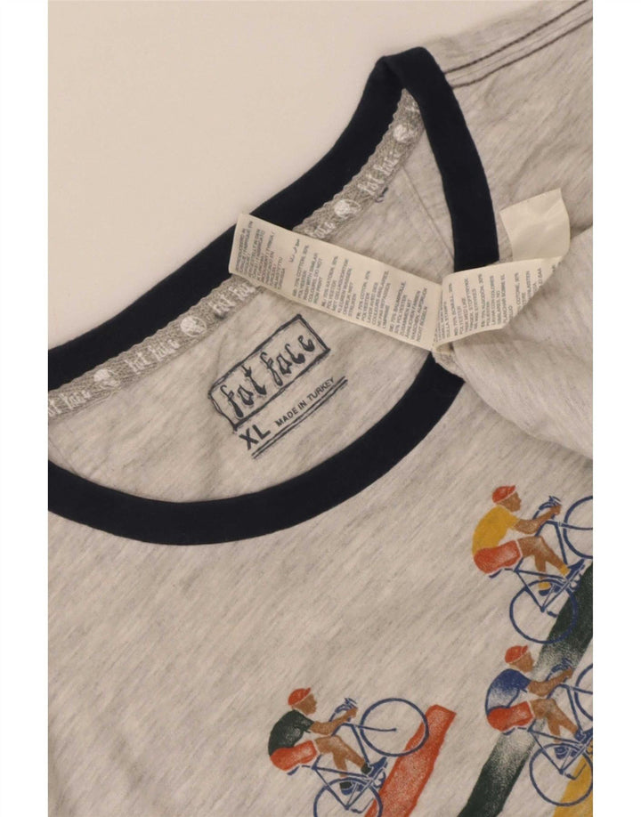 Fat Face Herre Grafisk T-Shirt Top XL Grå Bomuld