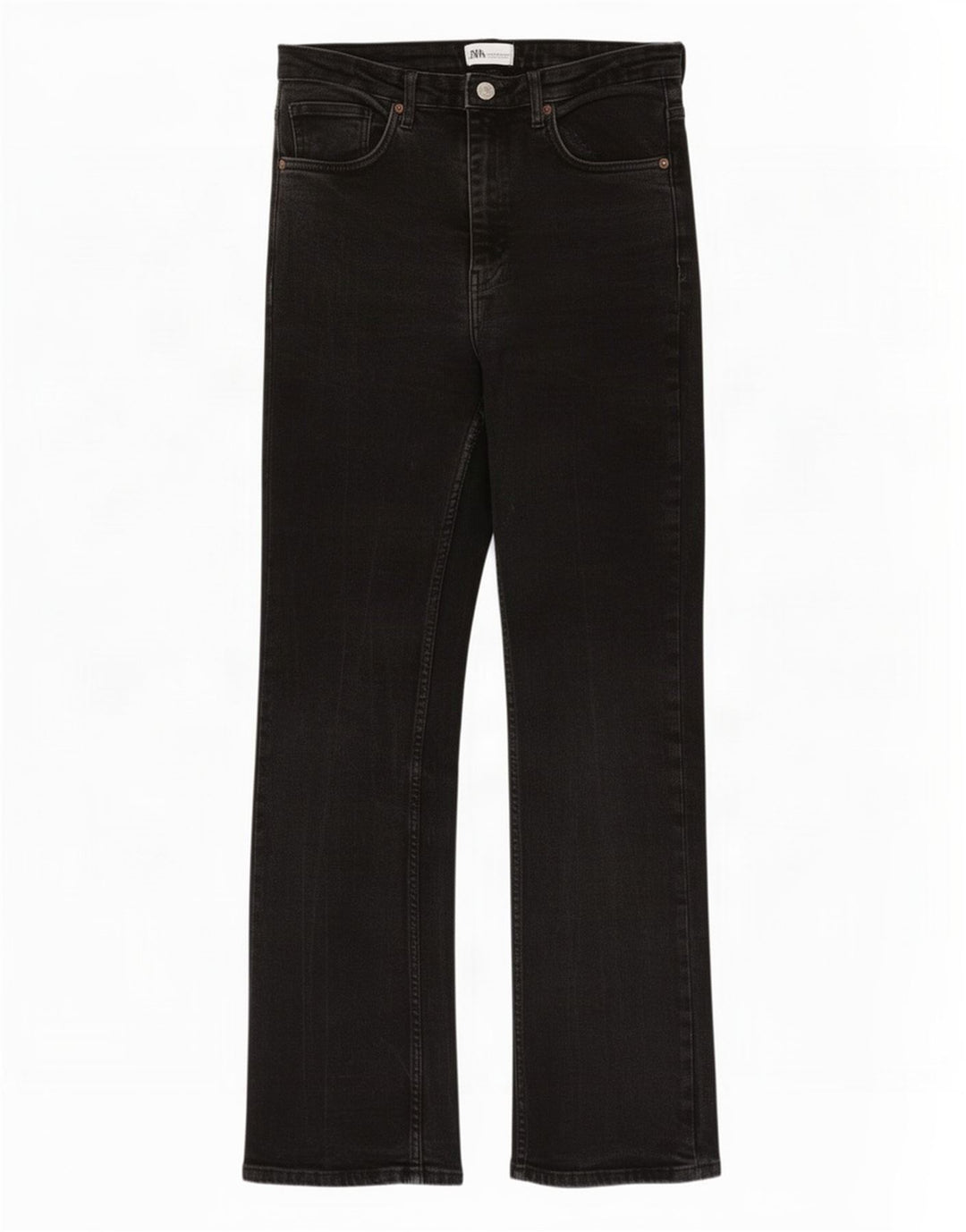 Zara Dame Flared Jeans EU 42 Large W32 L30 Sort Bomuld