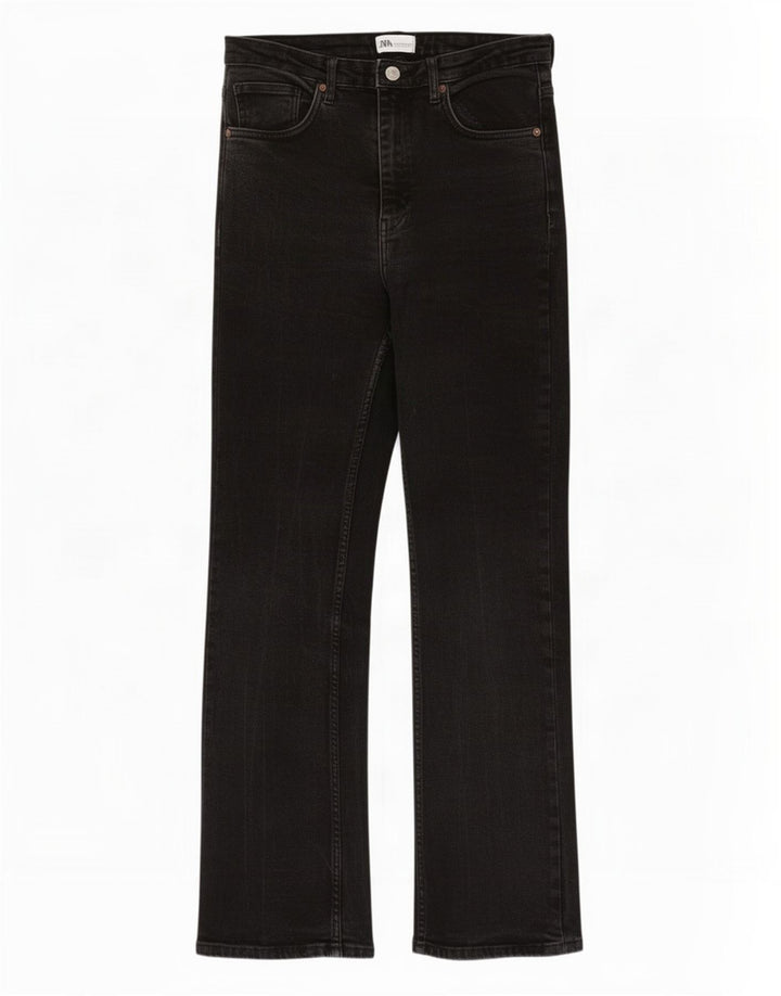 Zara Dame Flared Jeans EU 42 Large W32 L30 Sort Bomuld