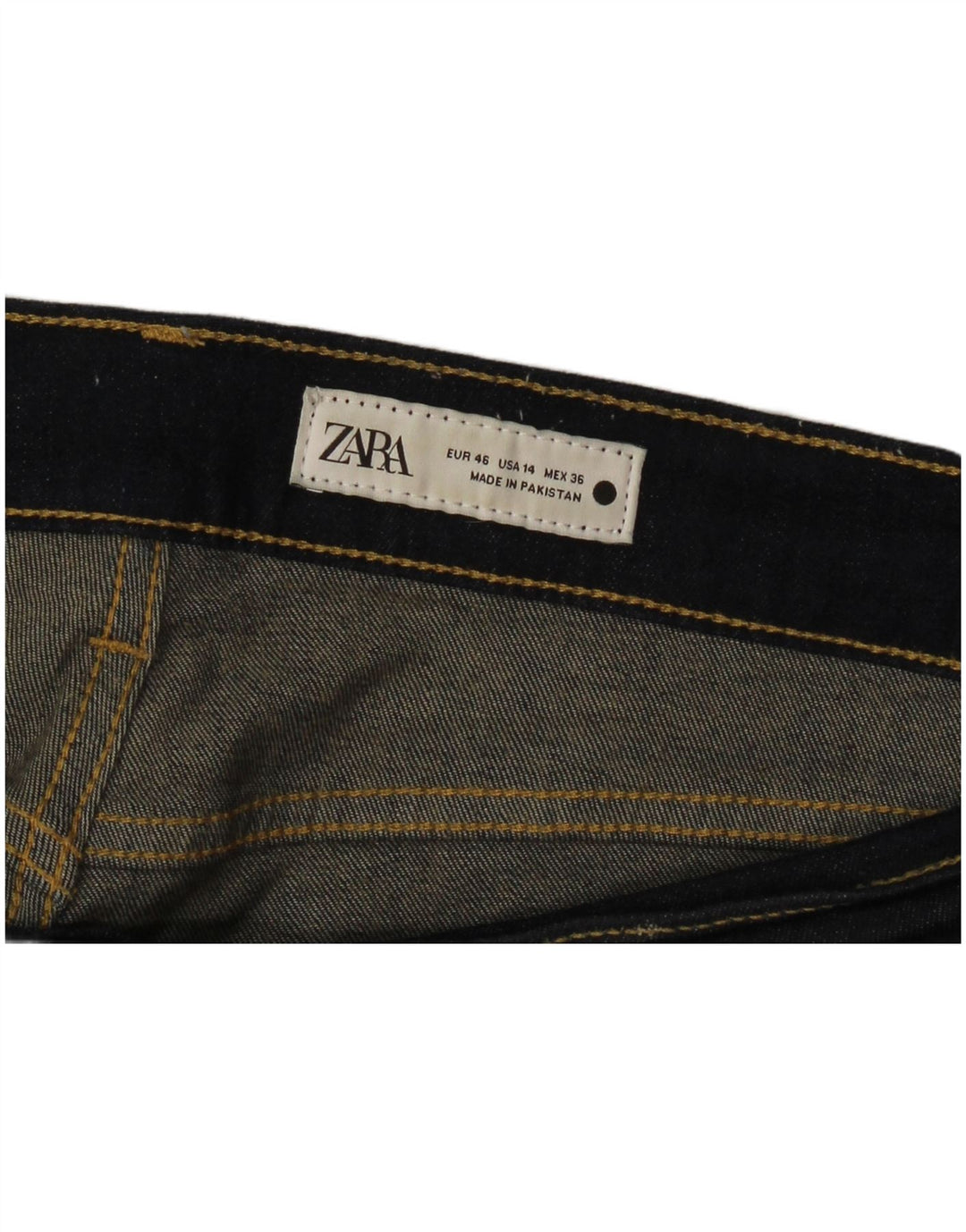 Zara Dame Straight Jeans EU 46 2XL W36 L27 Navy Blue