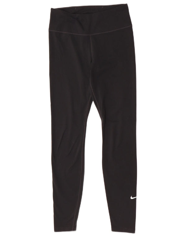 Nike Dame Dri Fit Leggings UK 8 Small Black Polyester Sports