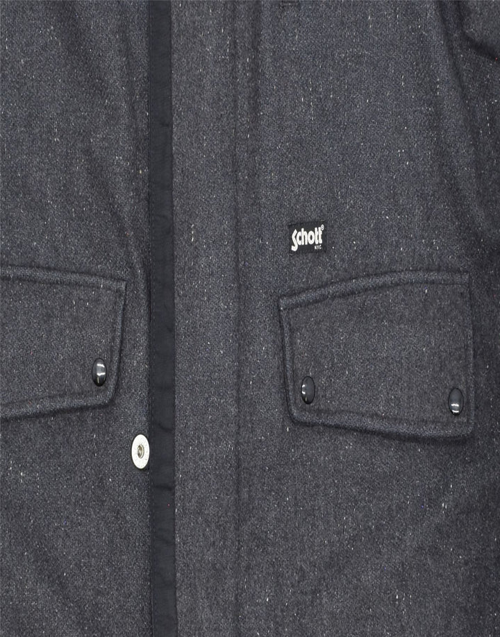 SCHOTT Mens Overcoat UK 40 Large Grey Wool Vintage Schott and Second-Hand Schott from Messina Hembry 