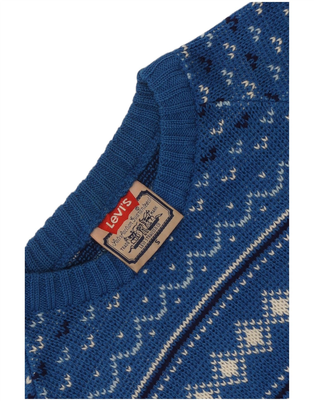 Levi's Herre sweater med rund hals, lille blå geometrisk akryl