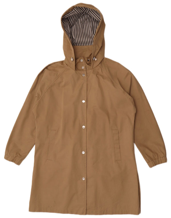 Zara Dame Hætte Oversized Regnfrakke UK 10 Small Beige