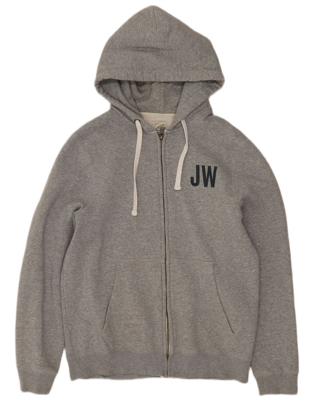Jack Wills Dame Grafisk Hættetrøje Sweater UK 14 Medium Grey Flecked