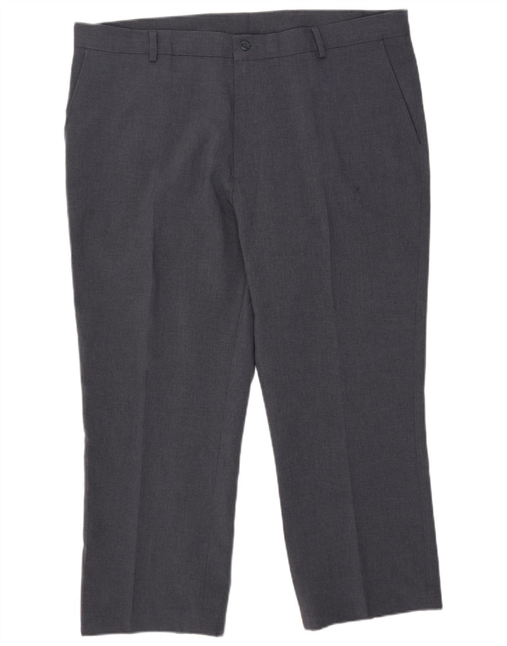 Farah Herre Straight Cropped Trousers W42 L27 Grå Polyester