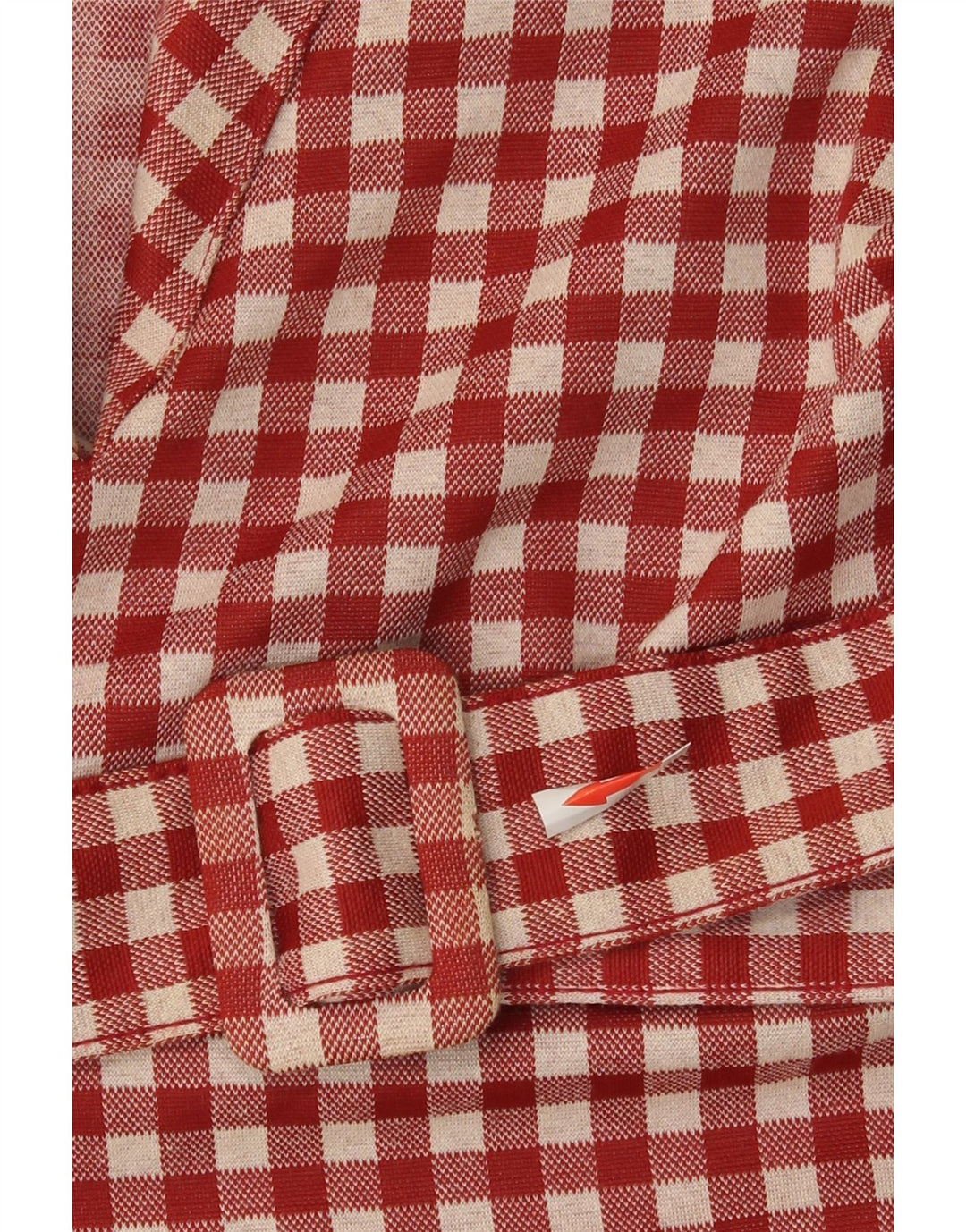 Zara Dame A-Line Kjole UK 8 Lille Rød Gingham Polyester
