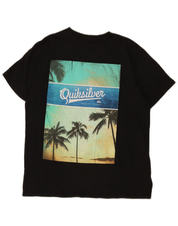 Quiksilver drenge grafisk t-shirt top 11-12 år medium sort bomuld