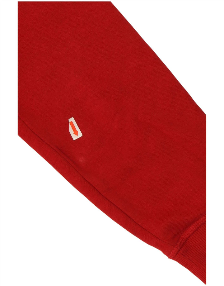 Champion Dame Grafisk Hoodie Jumper UK 14 Medium Rød Bomuld