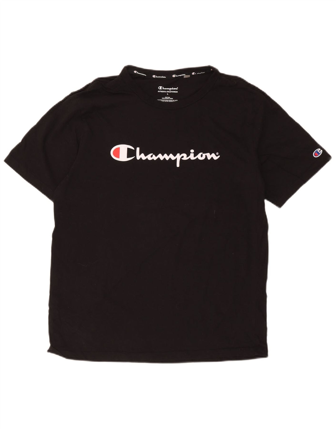 Champion Herre grafisk T-shirt Top Stor sort bomuld