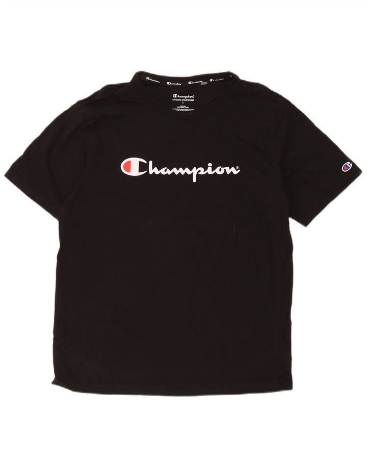 Champion Herre grafisk T-shirt Top Stor sort bomuld