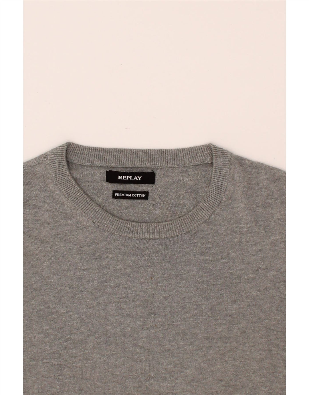 REPLAY Mens Crew Neck Jumper Sweater Medium Grey Cotton Vintage Replay and Second-Hand Replay from Messina Hembry 