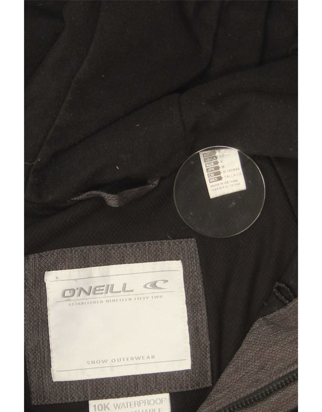 O'Neill Herre hætte vindjakke UK 10 Lille grå polyester