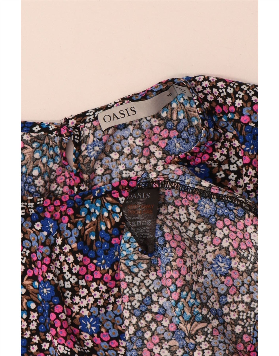 Oasis Damebluse Top UK 10 Small Multicolored Floral Viscose