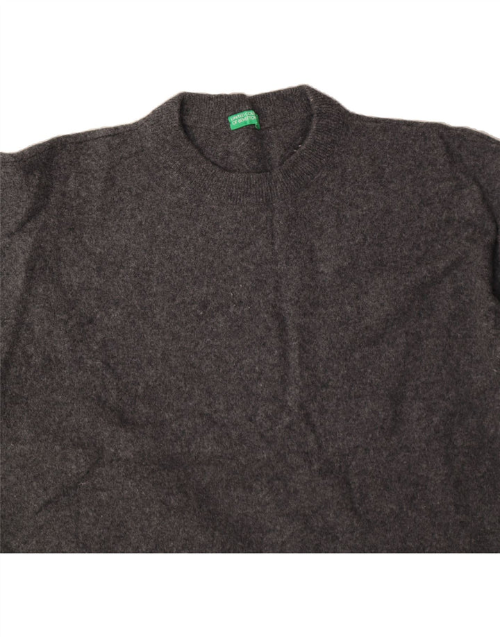 BENETTON Womens Crew Neck Jumper Sweater UK 16 Large Grey Vintage Benetton and Second-Hand Benetton from Messina Hembry 