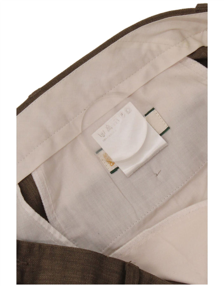 Marks & Spencer Herre tilspidsede jakkesætsbukser W40 L29 brun polyester