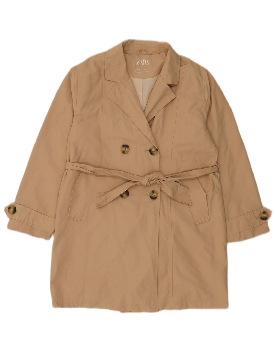 Zara piger trenchcoat 9-10 år beige bomuld