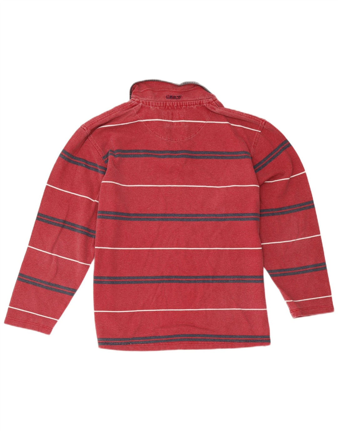 Besætningstøj Herre Zip Neck Sweatshirt Jumper Medium Rød Stribet Bomuld