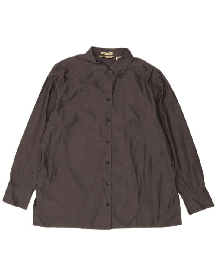 EDDIE BAUER Dameskjorte UK 18 XL Grå Bomuld